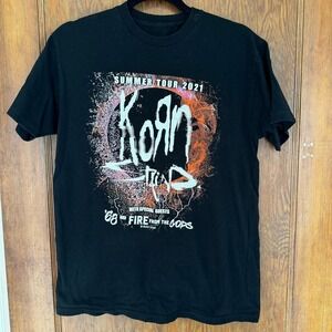 EUC Korn Staind‎ 2021 Summer Tour Concert Graphic T *RARE BACK HIT* Small/Medium